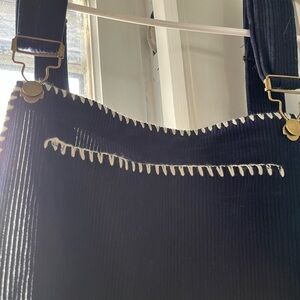 Cider dark blue Corduroy overalls with White Stitching